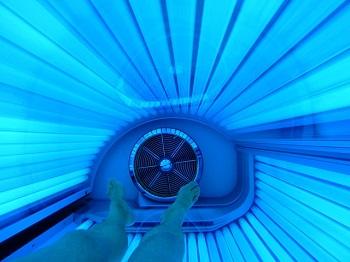 View from inside a tanning bed